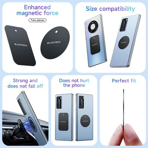 2 Pcs Adhesive Magnetic Metal Plate Disc Phone GPS Car Mount Holder - Picture 3 of 16