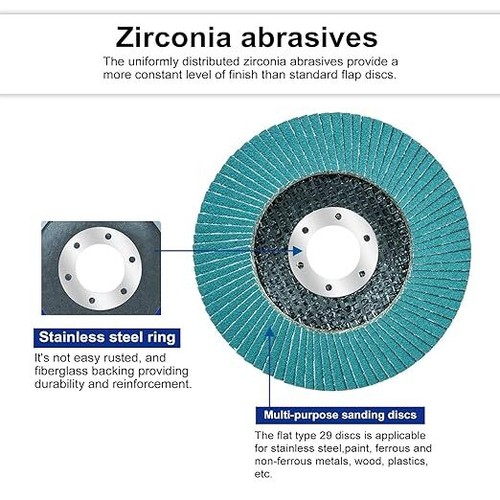 115mm Ceramic Flap Discs 4.5“ Sanding Grinding Wheel 40 Grit For Grinder T29 - Picture 6 of 6