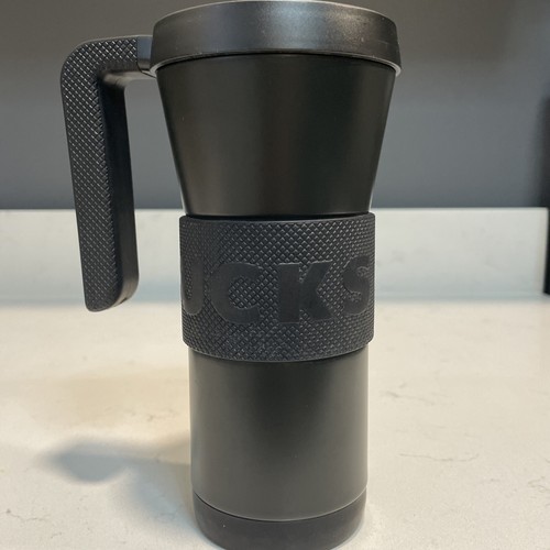 RAR! Starbucks Extreme Stainless Black 16oz Rubber Grip Handle Tumbler 2016 - Bild 11 von 12