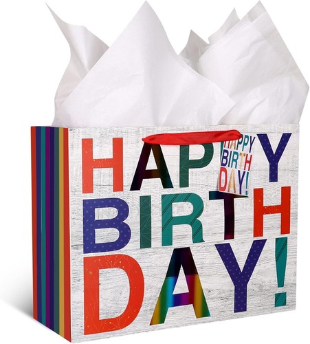 Pack of 3 Extra Large Gift Bags for Birthday Party with Card and Tissue Paper... - Picture 7 of 9