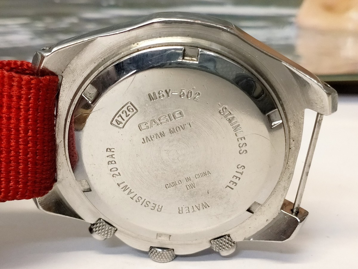 CASIO オーマイゴットばい Vintage CASIO DURO MSY-502 Alarm Chronograph mod 4726 Not Working