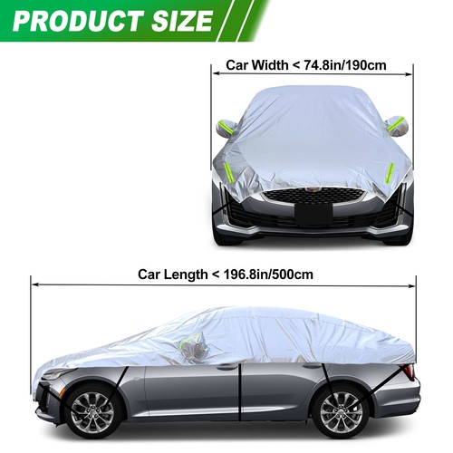 Waterproof Half Sedan SUV Car Cover Snow UV Dust Protection For Chevrolet Toyota - Picture 17 of 19
