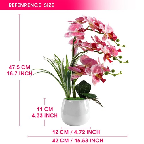 W&W Artificial Orchid Plants and Flowers with Vase, Fake Faux Orchid in Ceram... - Picture 4 of 7
