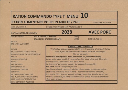 Lot of 2 Commando Fr DDM rations 27-28 Fr. 2 different menus to choose from 12 - Picture 2 of 14