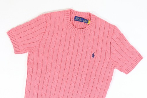 Polo Ralph Lauren Women's Short Sleeve Crewneck Cable-Knit Sweater with Pony - Picture 10 of 12