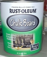 RUST-OLEUM 2 30oz Cans. ChalkBoard Paint BLACK WRITABLE ERASABLE. Total 60oz