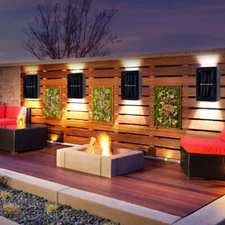 4Pcs Solar 2LED Deck Light Garden Patio Pathway Stairs Step Fence Lamp Outdoor*