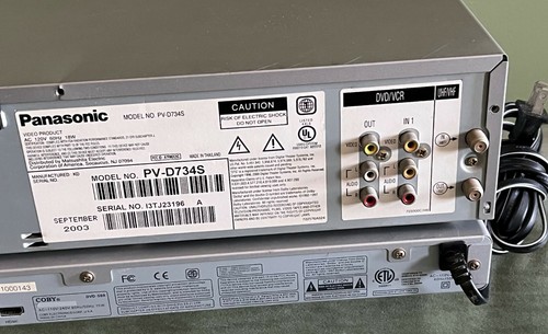 Lot of 2 Players: Panasonic PV-D734S DVD-VCR Combo & Coby DVD-598 Parts/Repair - Picture 7 of 12