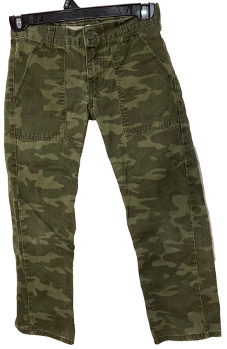 Levi's Boys 514 Straight Fit Green Camo Pants With Waist Tabs (Size 8)