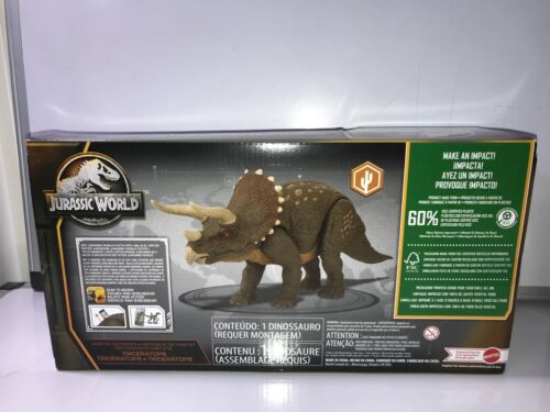 Jurassic World Triceratops Dinosaurier Spielzeug, Habitat Defender authentische Figur 14 Zoll - Bild 3 von 3