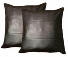 Lambskin Leather Pillow One-Piece Cover Brown Cushion Genuine Soft Stylish Decor