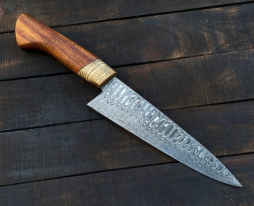 Chef Knife Custom Handmade Damascus Steel Kitchen Knife KPro - Picture 5 of 10