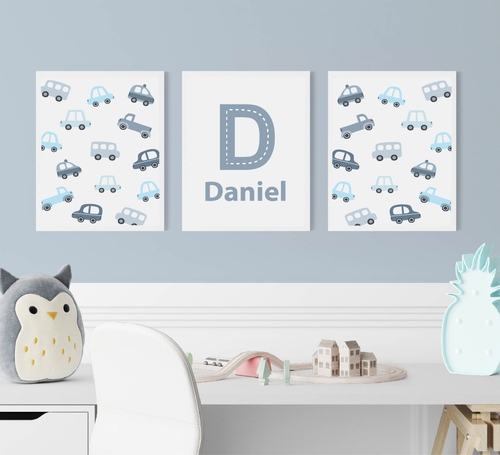 Boys Nursery Prints Set of 3 | Car Wall Art Vehicles | Boys Bedroom Accessories - Picture 8 of 11