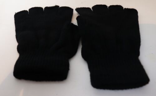 Men's Basic Fingerless Knit Winter Gloves - Picture 5 of 6