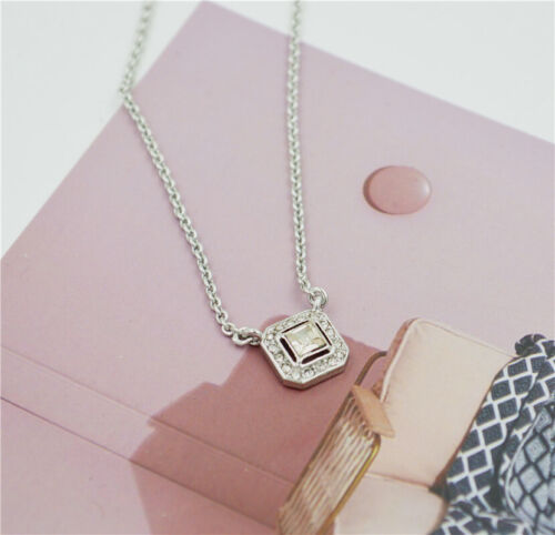 Chloe + Isabel Square Crystal Pendant Silver Necklace N119RCL - Picture 4 of 7