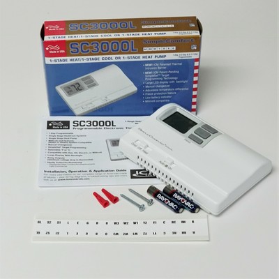 SC3000L ICM Programmable Comfort Wall Thermostat 1 Stage Heat Pump or