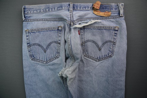 Vintage Men 2007 Levi's Button Fly 501 Jeans Distressed Sz 36x33 (Msr 33x28) - Picture 9 of 12