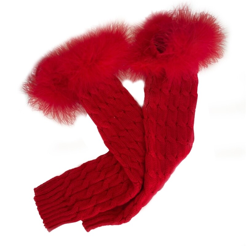 Japanese Student Knitted Leg Warmer Solid Color Plush Trim Boot Cuffs Calf Socks - Picture 9 of 13
