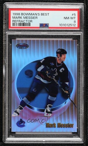 1998-99 Bowman's Best Refractor /400 Mark Messier #5 PSA 8 HOF - Picture 1 of 3