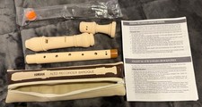 Yamaha Alto Baroque Recorder w/Zipper Pouch Booklet Cleaning Rod VGC