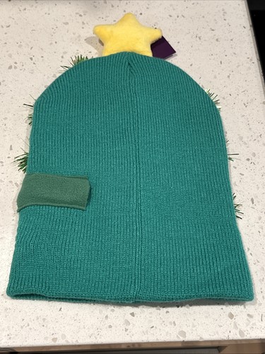 Light Up Christmas Tree Hat Green Tinsel - Picture 4 of 6