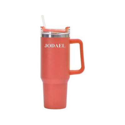 Sommer Outdoor Große Kapazität Wasser 40 Unzen Tasse Griff Strohhalm Isolierflasche Becher