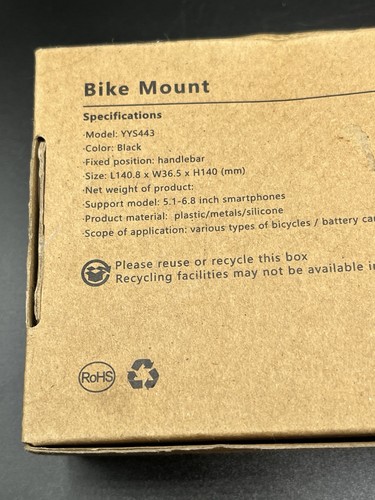 Bike Mount Series YLYT Smart Phone Mount New in Open Box Black 360° Rotation - Picture 6 of 6