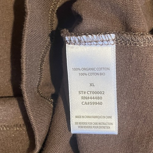 Elwood braunes Kurzarm Freizeithemd Rundhals Herren Gr. XL 100% Bio Baumwolle - Bild 4 von 9