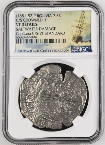 Capitana Shipwreck (1654) BOLIVIA, Potosi, cob 8 reales, (1651-52) E - 第 3/5 張圖片