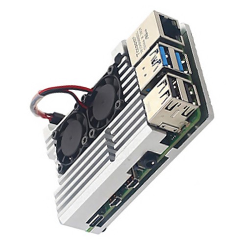 Ultra-thin Armor Case Shell Dual Fan Heatsink For Raspberry Pi 4 Model B 4B F - Afbeelding 12 van 18