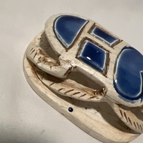 Blau glasierte Skarabäus Keramik 3" lang - Bild 2 von 11