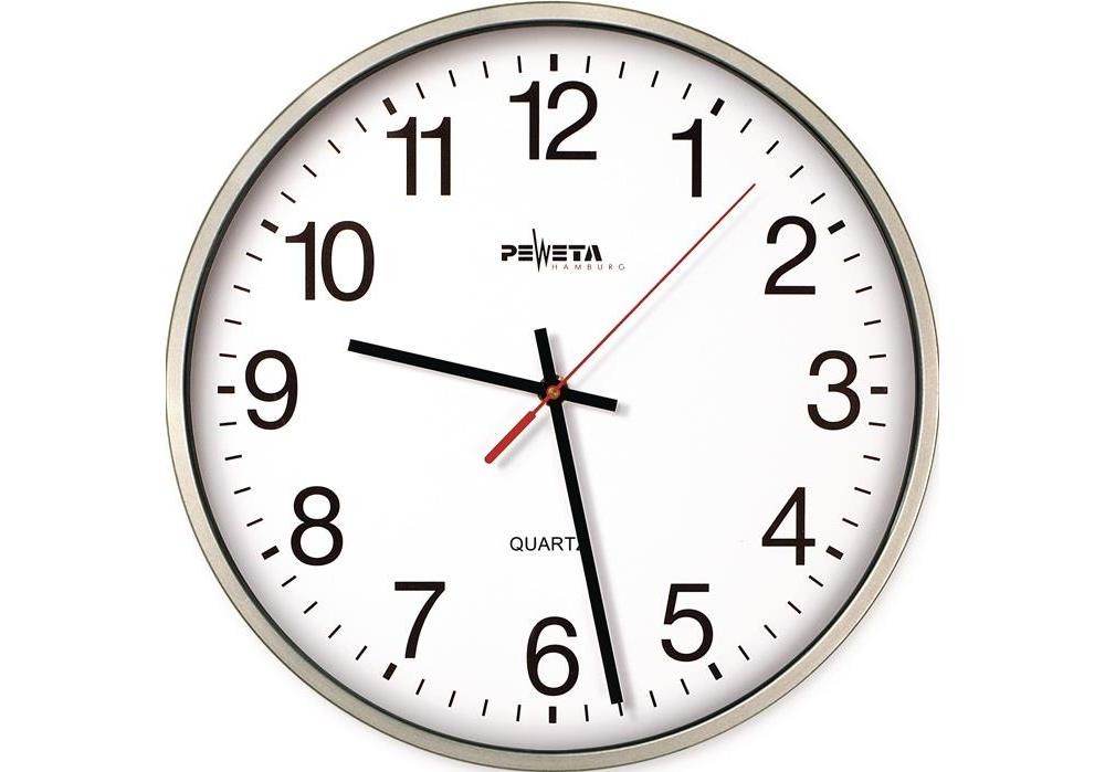 Шлифовальный станок PEWETA Wanduhr Quarzuhr Kunststoff silber Ø 250 мм 1,5 V arabische Zahlen