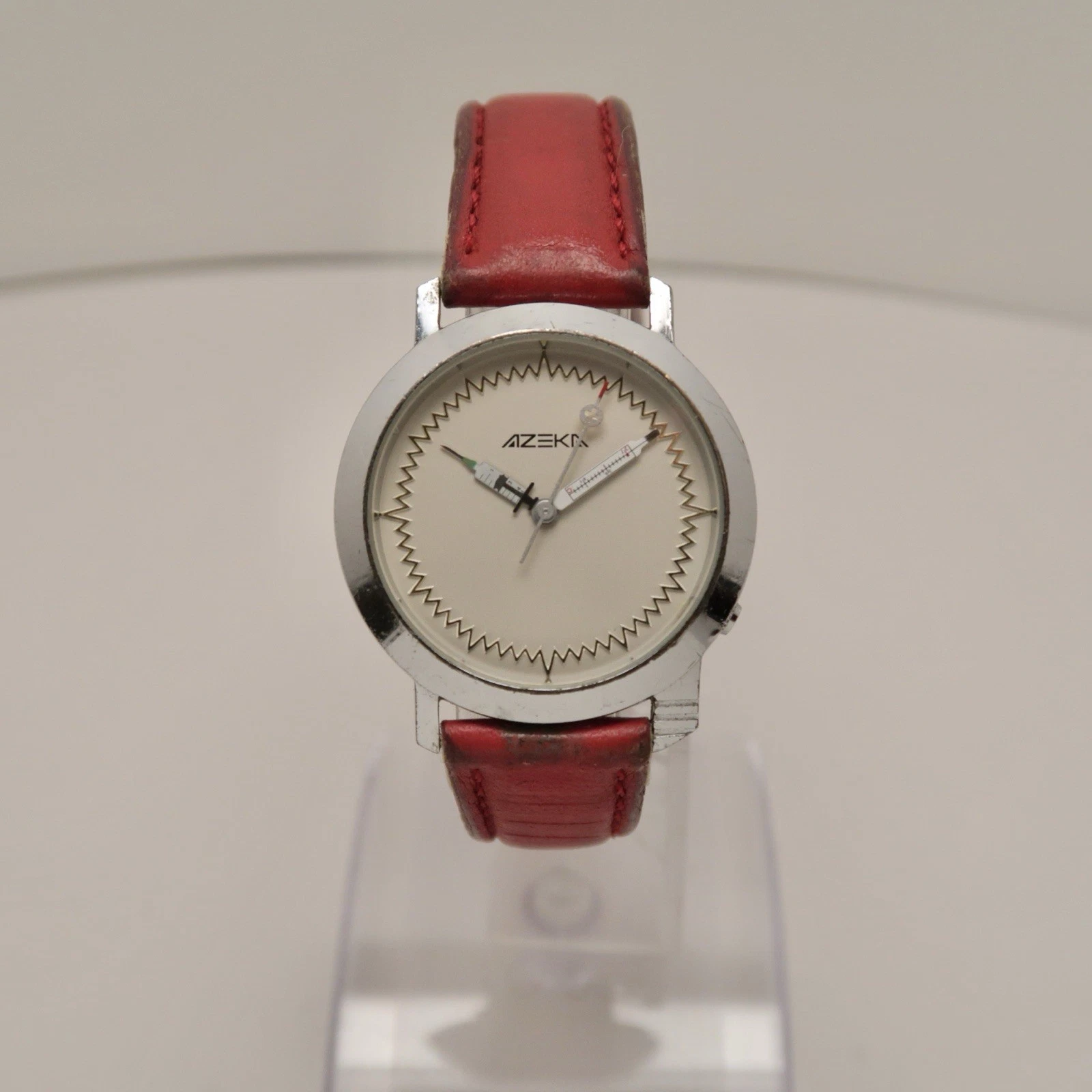 AZEKA Made in France Silver Tone Analog Quartz Vintage Watch W154 *WORKING