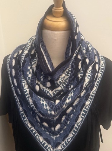 Alpaca Handkit  Wool Infinity scarf Genuine Peruvian Multicolor BLUES - Bild 1 von 2