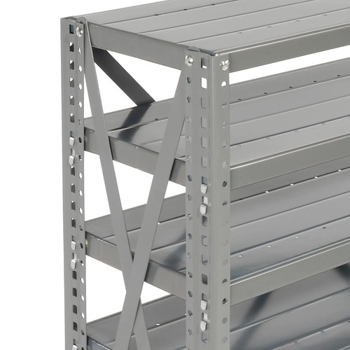 7 Shelf Steel Shelving with (48) 4"H Plastic Shelf Bins Ivory 36"Wx12"Dx39"H - Picture 3 of 5