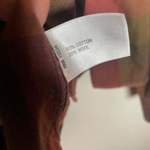 Orvis Men’s Plaid Shirt Button Down Luxury Flannel W/ Merino Wool Size L Orange - Picture 4 of 8