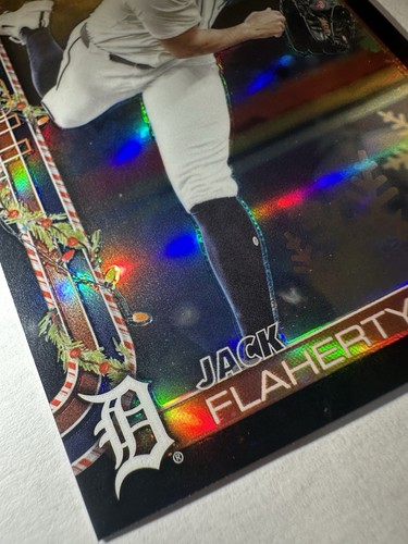 2025 Topps Holiday Chrome Jack Flaherty Black Refractor /10 #HC51 Detroit Tigers - Picture 4 of 10