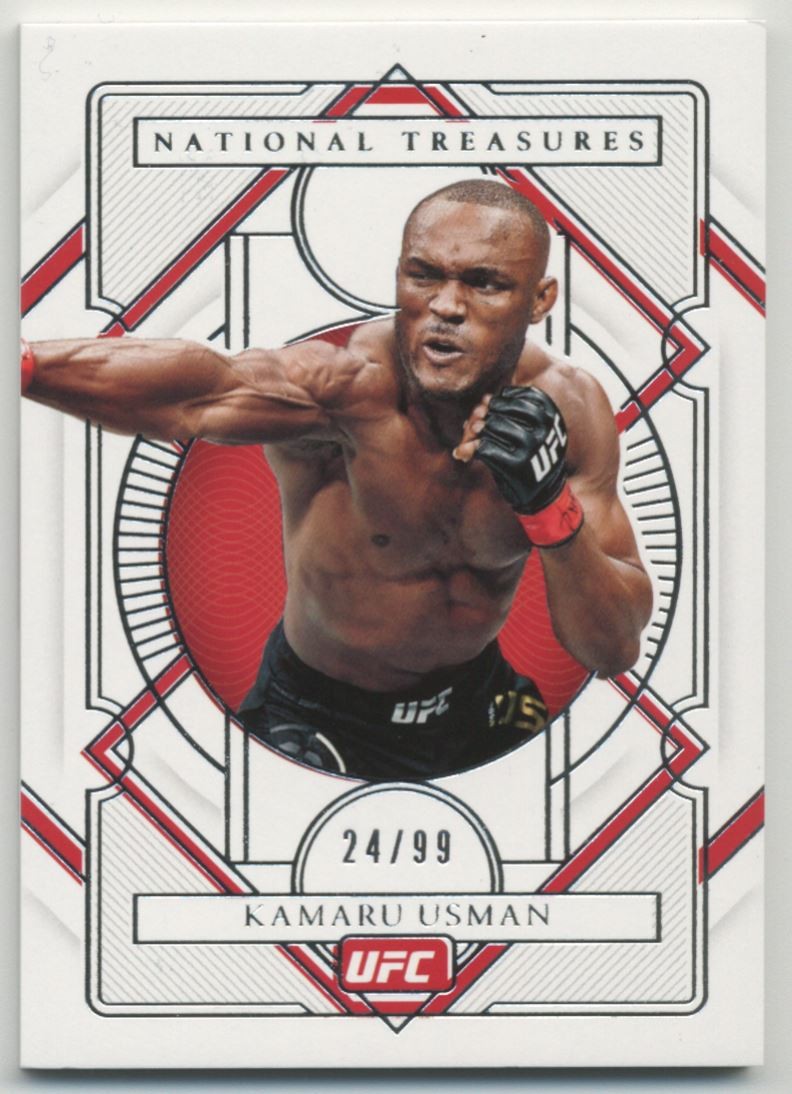 Kamaru Usman 2021 Panini Chronicles UFC National Treasures /99 #356