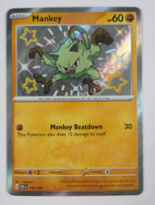 Mankey 169/091 Paldean Fates Shiny Rare Pokemon Card NM