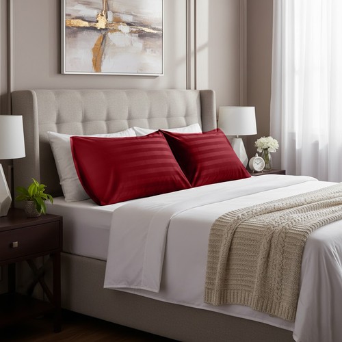 2/4/6 Pack Pillow Cases 100% Egyptian Stripe Pillow Covers Housewife Pillowcase - Picture 75 of 85