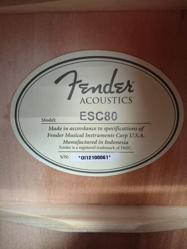 Fender ESC80 Classical Acoustic Guitar Natural Finish Nylon Strings - Preowned - Picture 2 of 10