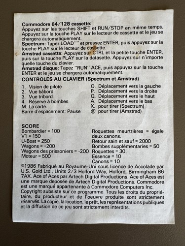 Jeu Ace Of Aces Amstrad CPC 6128 664 Disk U.S Gold - Zdjęcie 10 z 14
