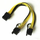 1-2pcs PCI-E 6 Pin to dual 8 Pin (6+2)Power Splitter Cable for PCIE PCI Express