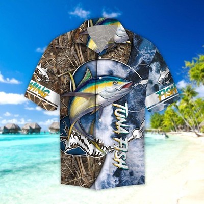 Life Tuna Fishing Catch And Release Unisex Adult, Tropical Hawaiian Shirt