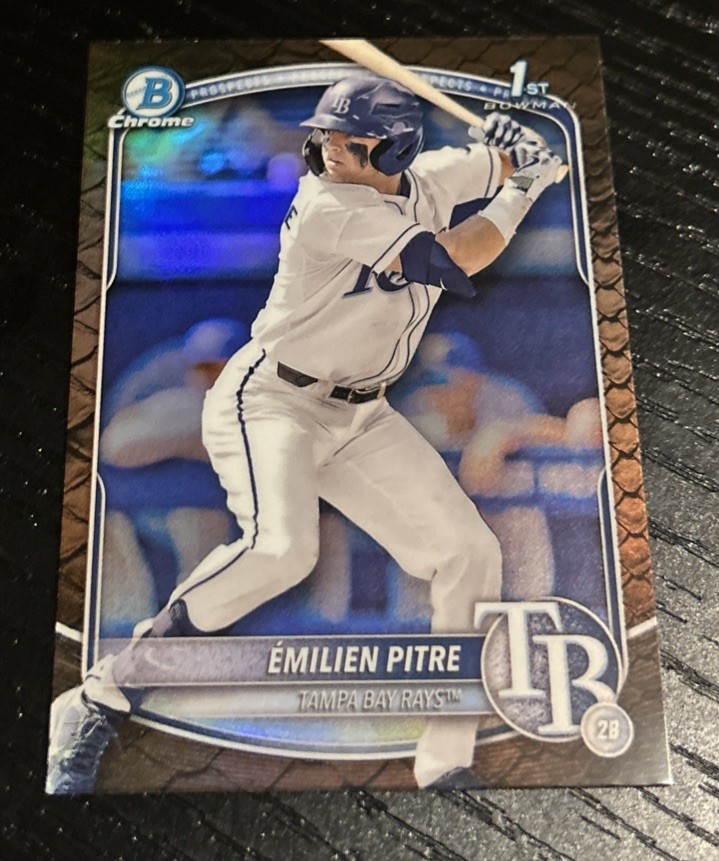 2025 Bowman Emilien Pitre 1st Bowman Chrome Reptilian Refractor 