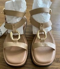 Zara Buckeled Tan Gold Beige Sandals US size 7.5 New With Tags