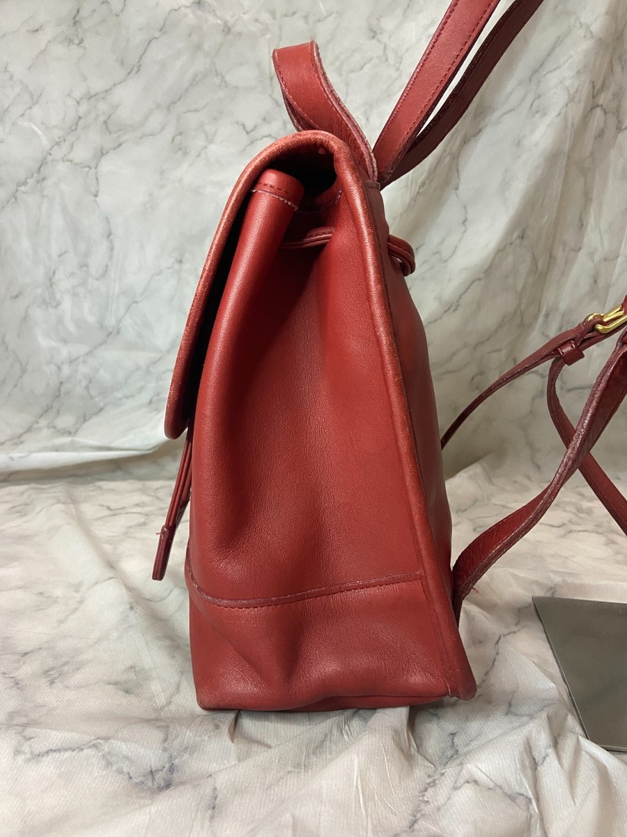 vintage coach old ✨9960 leather bag read COACH Vintage 9960 Red Leather Daypack Backpack Purse