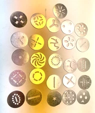 Vintage Mirro Lot Of 26 Different Aluminum Cookie Press Replacement Discs