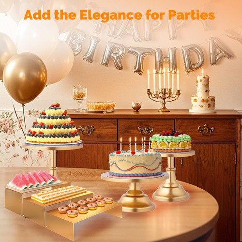 8 Pieces Gold Cake Stand Set, Dessert Table Display Set, Cupcake Stand combo - Picture 8 of 8