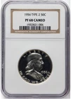 1956 Type 2 Proof Franklin Half Dollar 50c NGC PF68 CAMEO (PR68) - FREE SHIPPING